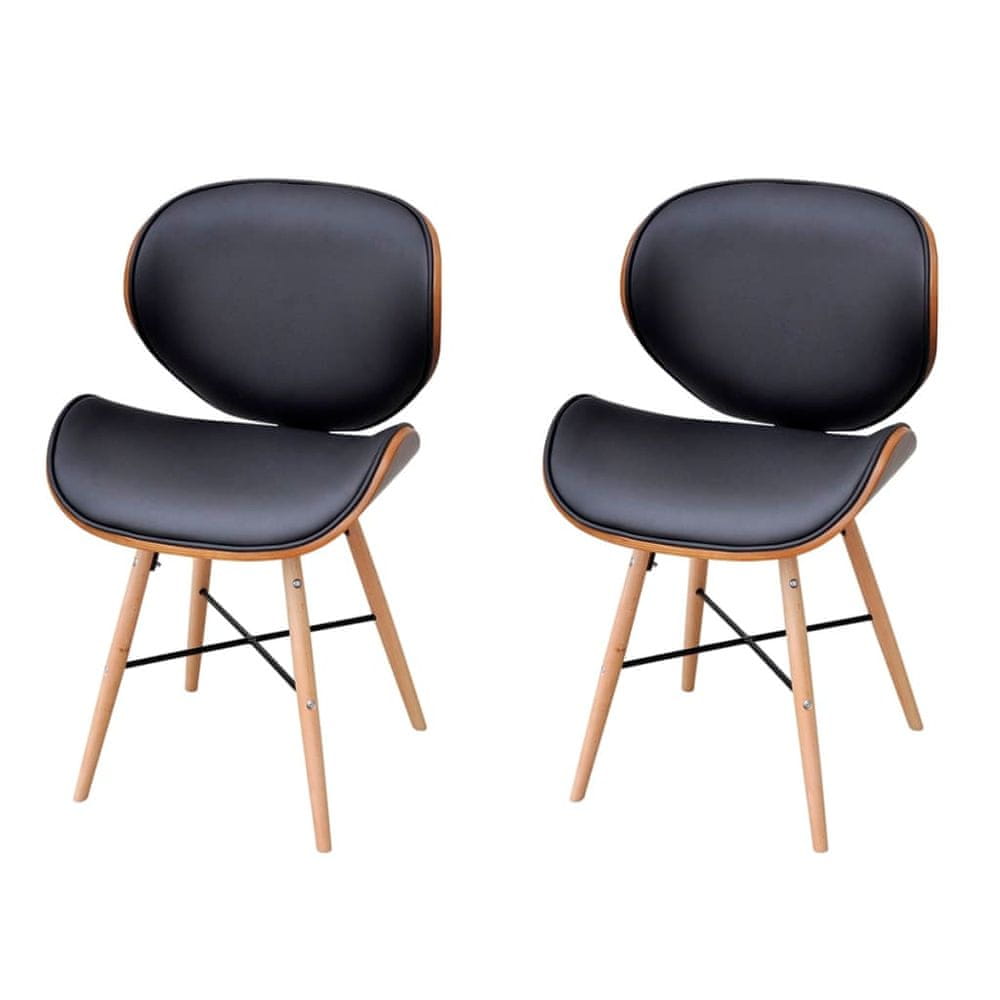 Vidaxl Jedálenské stoličky 2 ks, ohýbané drevo a umelá koža